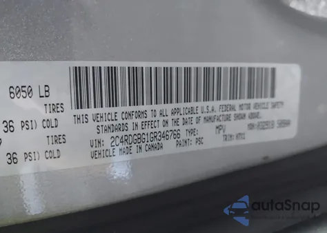 2016 Dodge Grand Caravan Se из США, поврежденный, VIN 2C4RDGBG1GR346766